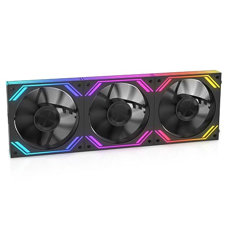 G120Pro 120mm ARGB PC Case Fans 1850 RPM, 68CFM high Airflow, 3-Pack