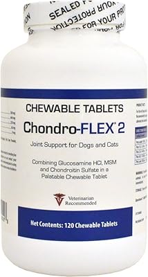 Chondro Flex II Joint Support for Dogs and Cats - Combining Glucosamine HCI, MSM, Chondroitin Sulfate and Yucca Root, Highly Palatable, 120 Chewable Tablets