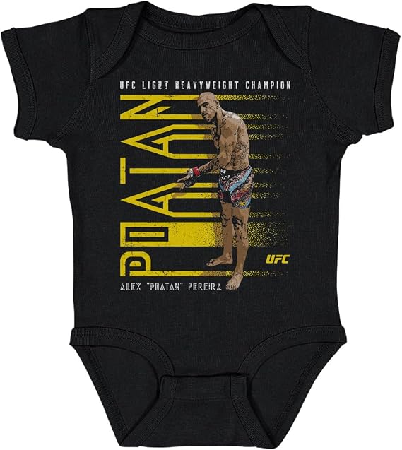 500 LEVEL Alex Pereira UFC One-Piece Infant Bodysuit - Alex Pereira UFC 300 Pose WHT