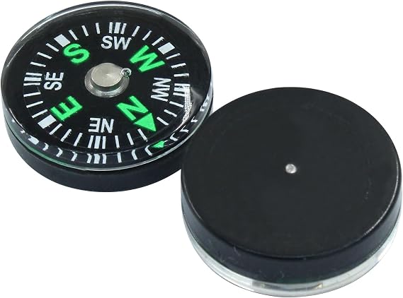 Mini Pocket Compass, 20mm, Black, 15Pcs