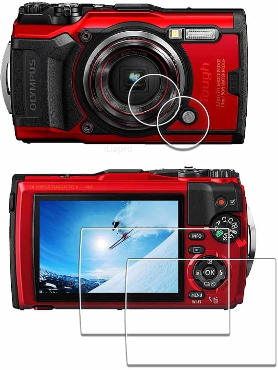 iDaPro Screen Protector + Lens Protector for Olympus TG-7/TG-6/TG-5