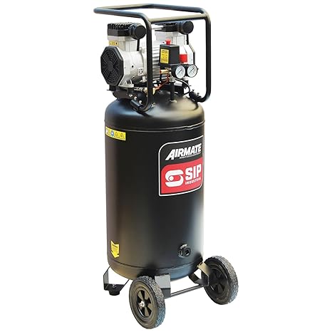 SIP Airmate Vertical 100L Oil-Free Direct Drive Air Compressor 3hp 116psi 8Bar Low Noise 67dB 13.6CFM