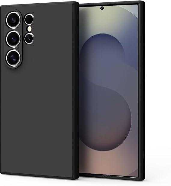 Vanjua Case for Samsung Galaxy S25 Ultra (Only), Stylish Liquid Silicone Slim Full-Body Protective Cover Compatible with Samsung Galaxy S25 Ultra 5G Phone Case Black