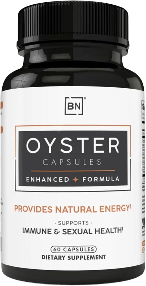BOWMAR NUTRITION Oyster Supplement, Powerful Ingredients to Boost Natural Energy and Immune Health, Clean and Concentrated Formula, Zinc and Real Oyster Meat (60 Capsules)