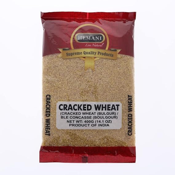 Hemani Cracked Bulgur Wheat Coarse (Fada/Bulgur/Bulgar) I Dalia I 400g (14.1 OZ) I No colors I 100% Natural I Supreme Quality I NON-GMO I Vegan I Cereal I Product of India