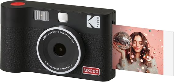 KODAK Mini Shot 2 ERA 2x3 Instant Camera, Photo Printer, 8 Sheets, Black