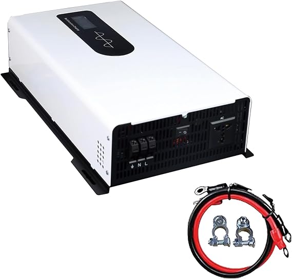 5000W-10000W Pure Sine Wave Inverter, Hybrid Solar Inverter DC12V-48V to AC 110V-220V, with LCD Screen for RV, Outdoor, Home Energy Storage 12V6000W
