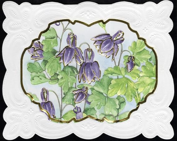 Poster Foundry Set of 3 - Lilac Drops Boxed Note Cards by Carol Wilson. 10 embossed 4x5 Die-Cut Notecards and Matching Envelopes in Decorative Gift Box with Magnetic Flap. NCP2504