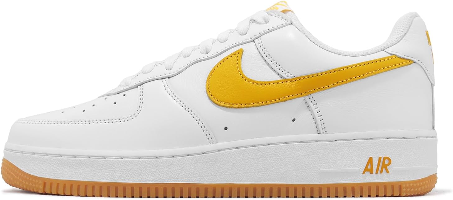 Nike Air Force 1 Low Retro QS Men's Casual Shoes, Air Force 1 Low Retro QS Men AF1 FD7039-100, WHITE/UNIVERSITY GOLD