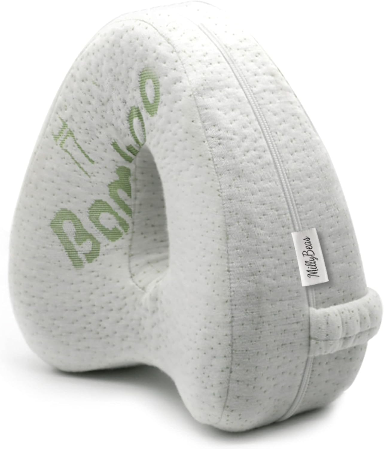 MillyBeas Knee Pillow for Sleeping on Side - Doctor Designed Orthopaedic Memory Foam Leg Pillow with Removable Bamboo Cover for BackHipJoint and Sciatica Pain Relief, e-Book Included