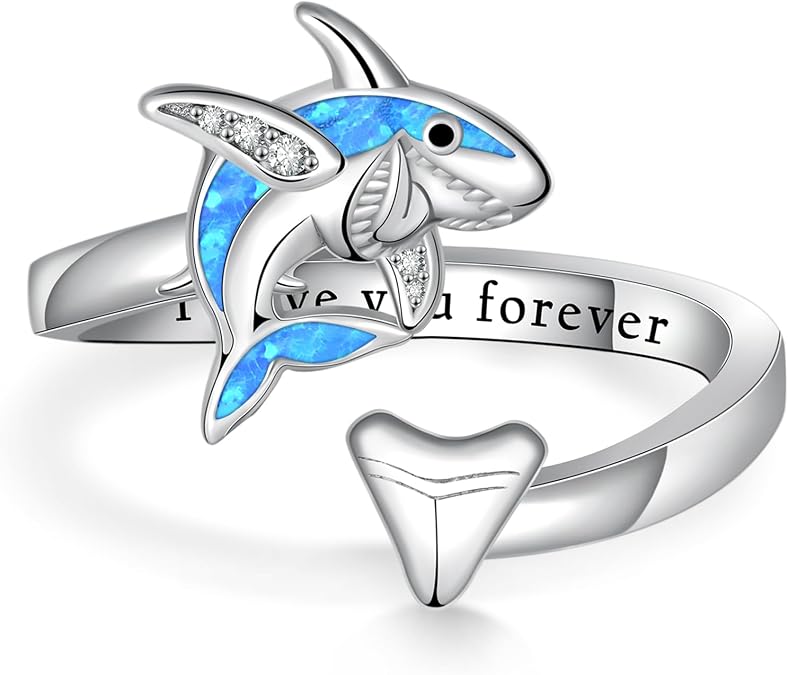 925 Sterling Silver Goat/Black Cat/Shark/Groundhog/Chicken/Rabbit/Snake Ring Animal Rings for Women Jewelry Gifts for Women