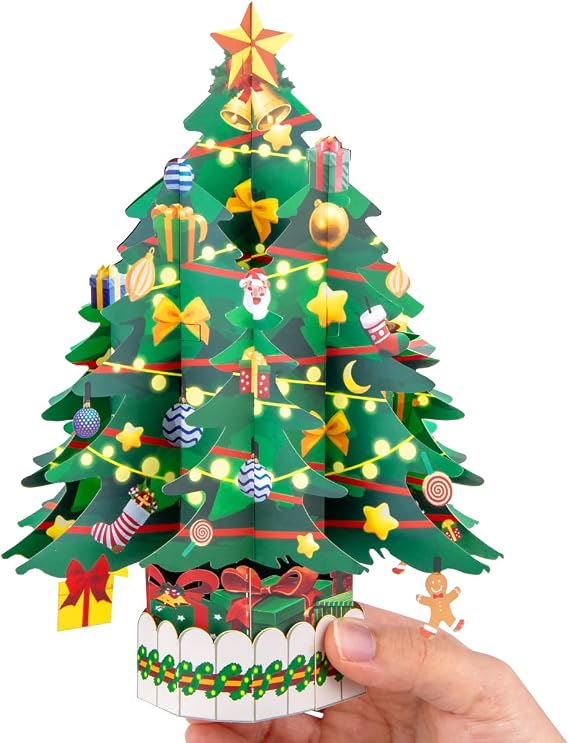 Christmas Tree Pop Up Card Christmas Tree Card 3D Popup Christmas Cards with Envelope.