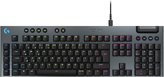 Logitech G G915 X Tactile Wired Low Profile RGB Illuminated Mechanical English Q Gaming Keyboard for PC/Mac, Black