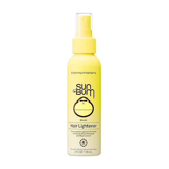 Sun Bum Hair Lightener Spray - For Blonde to Medium Brown Hair Types - UV Protecting - Enriched with Pineapple and Meyer Lemon - Vegan - 4 oz