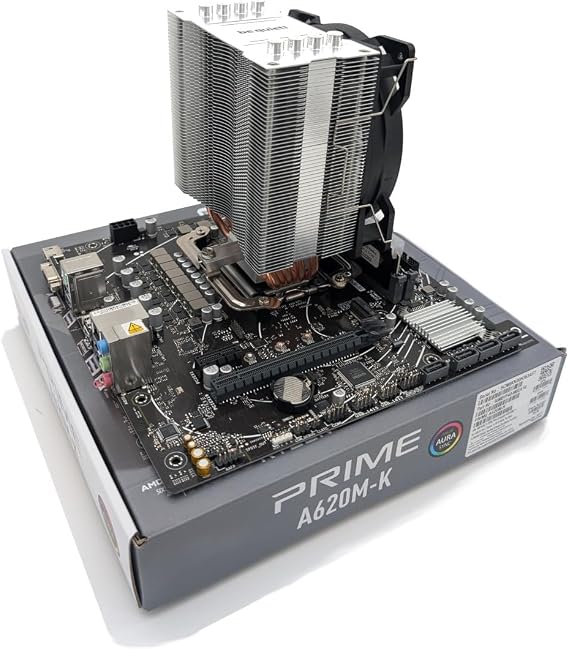 Ryzen 7 9800X3D 4.7GHz (Turbo 5.2GHz) Eight Core Sixteen Thread CPU, Prime A620M-K Motherboard, AG400 Cooler & 16GB 6400MHz RGB DDR5 RAM Pre-Built Bundle
