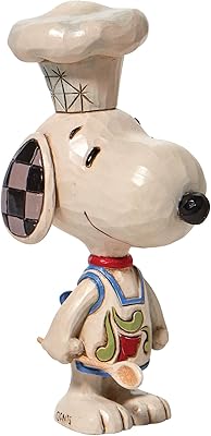 Enesco Jim Shore Peanuts Chef Snoopy Miniature Figurine, 4 Inch, Multicolor