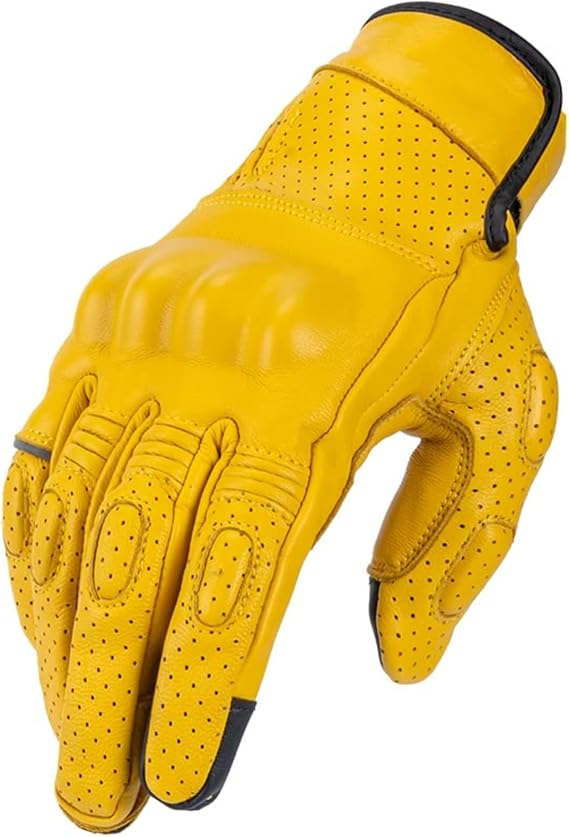 VCOROS VG20 Genuine Leather Touchscreen Motorcycle Gloves Adult Road Racing Cruiser Biker ATV Powersport Gloves with Joint Protect Shell