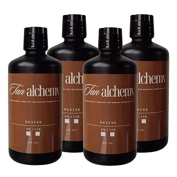 Tan Alchemy, Revive Anti-Aging 11% Med-Dark DHA Sunless Airbrush Spray Tanning Solution Gallon