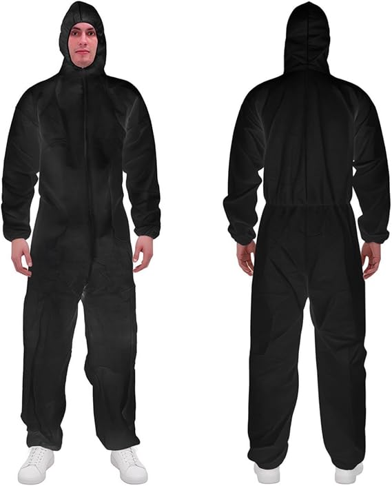 PPE Hazmat Suits - 3 Sizes 10 Colors Options Paint Suit, Protective Coverall with Elastic Wrists and Hood