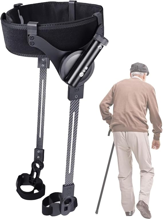 Exoskeleton for Walking Assistance Devices Assists 50% Mobility 3 Level Adjustable Strength for Elderly Ergonomic Power Walking Aid Leg Lift and Climbing Support L-Right