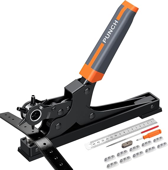 KAMTOP Leather Hole Punch Desktop Belt Puncher 6 Sizes