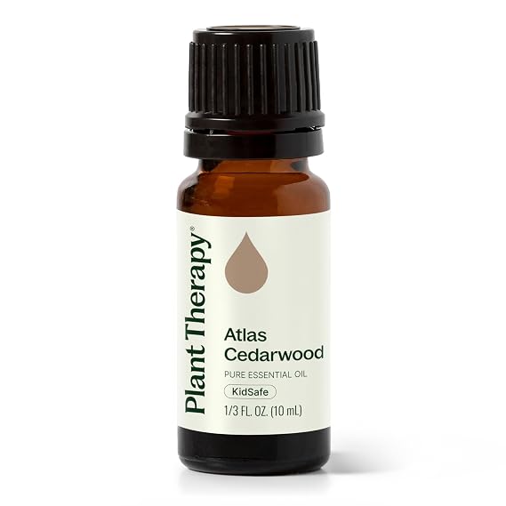 Plant Therapy Atlas Cedarwood Essential Oil 10 mL (1/3 oz) 100% Pure, Undiluted, Natural Aromatherapy, Soothing Aromatherapy for Skin, Hair, and Stress Relief