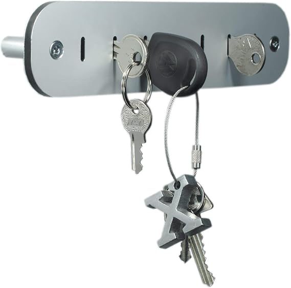 XXD Steckplatz Wall-Mounted Metal 7-Slot Key Holder Board - Space-Saving, Wall-Mounted Key Organizer with Modern, Minimalist Design