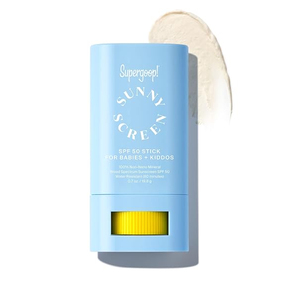 Supergoop! Sunnyscreen Mineral Stick SPF 50, 0.7 oz - Face & Body Sunscreen for Babies & Kids - Non-Nano Mineral Formula - Pediatrician Tested, Hypoallergenic & Silicone Free