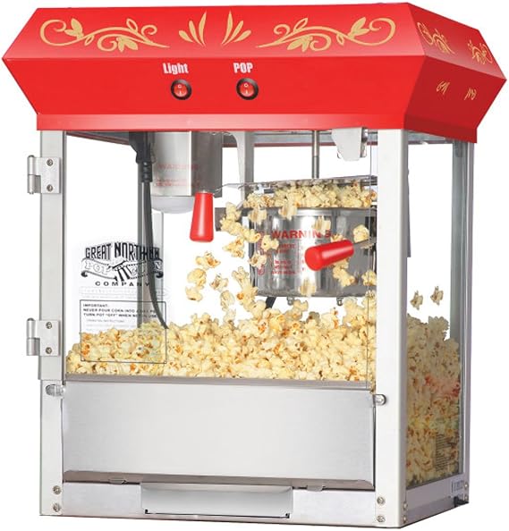 Great Northern Popcorn Foundation 6oz Popcorn Maker Machine, Red