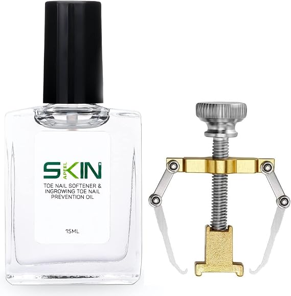 Ingrown Toenail Kit SKINAPEEL Toe Nail Softener and Ingrown Toenail Treatment Oil PLUS Ingrown Toenail Tool Correction Clamp Tool