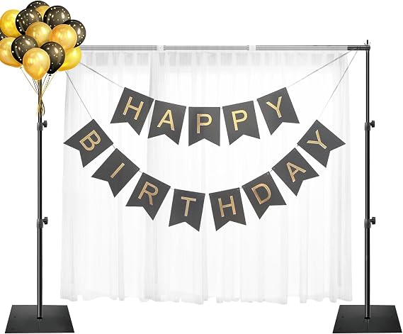 EMART Backdrop Stand Heavy Duty 6.5x10ft Adjustable Pipe and Drape Stand | Photo Backdrop Stand for Party Photography Wedding Birthdy Dispaly Event Festival Decorations Balloon Exhibition Photo Booth