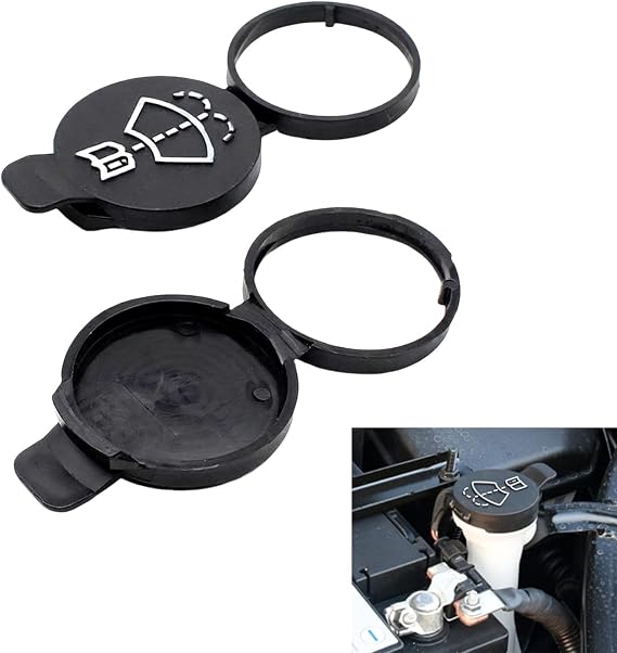 Windshield Wiper Fluid Reservoir Cap (2-Pack) - Universal Washer Tank Cover Fits Most Cars & Vehicles, Durable Replacement Accessories