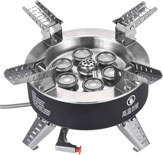 Bulin AirOka B18 18000W Titanium Alloy Portable Picnic Camping Stove Windproof Design Gas Cooking Burner with Piezo Ignition & Carry Case Collapsible Stove Burner for Outdoor Backpacking/Hiking/Picnic