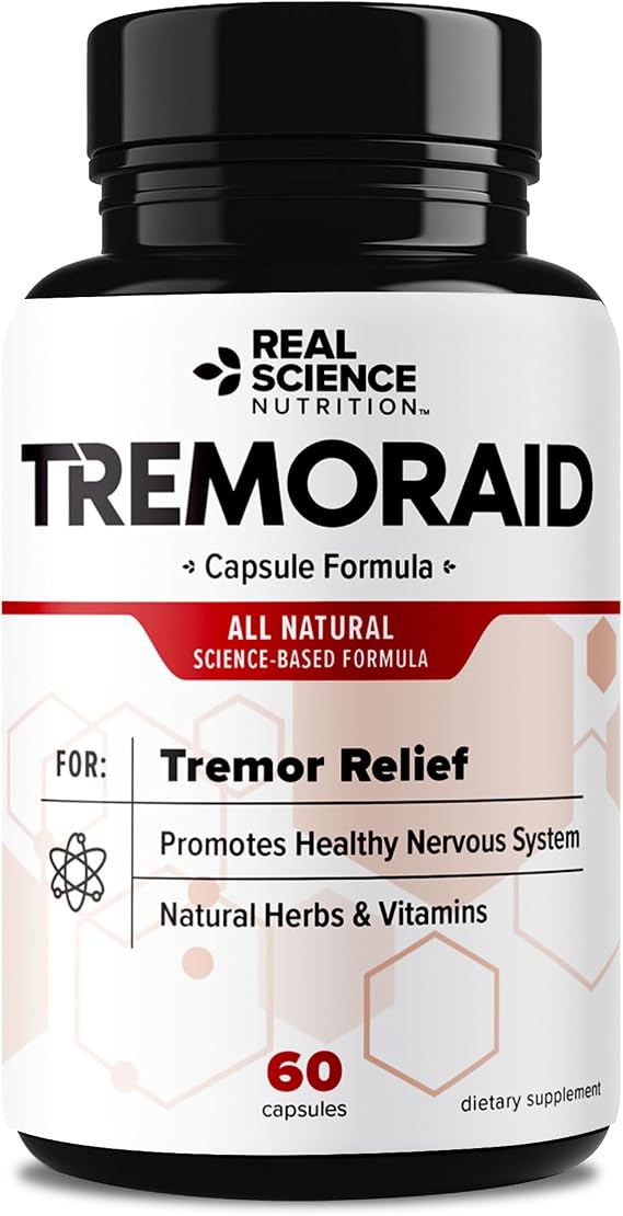 Natural Essential Tremor Relief Supplements - Effective And Powerful Help for Shaky Hands, Arm, Leg, Soothe Essential Tremors Pills (60 Capsules)