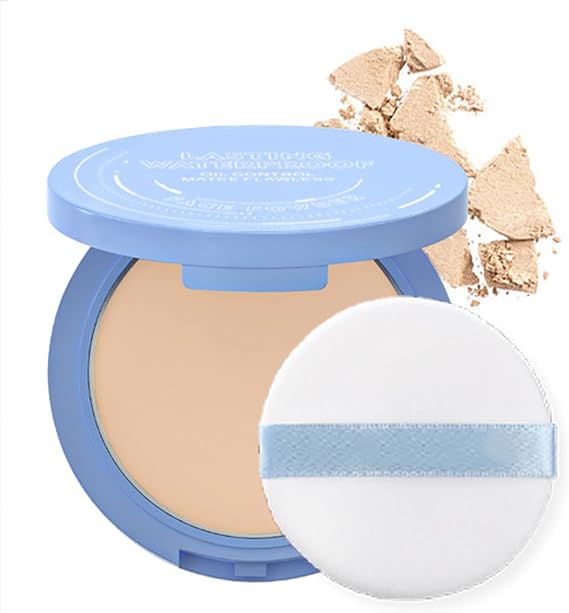 Pore-Blurring Lightweight Foundation Setting Powder for Mature Skin, Oil Control Pressed Powder, Translucent Matte Finish, Waterproof & Long-Lasting(NATURAL BEIGE)