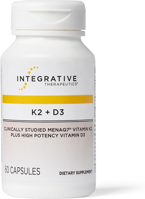 Integrative Therapeutics K2 + D3 - Supplement for Heart Health & Bone Strength* - Daily Vitamins for Calcium Absorption - Supports Vitality - Gluten-Free - Third-Party Tested - 60 Count (60 Servings)
