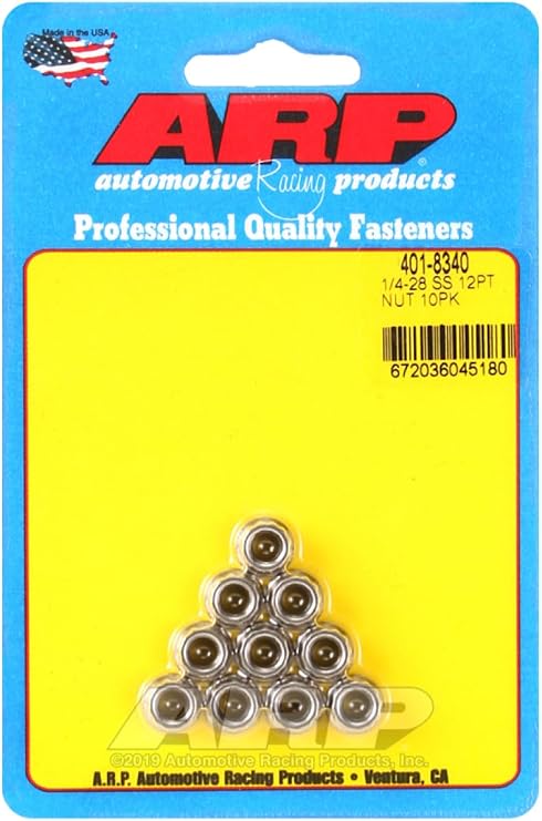 ARP 401-8340 Nut Kit (1/4-20 SS 12pt nut)