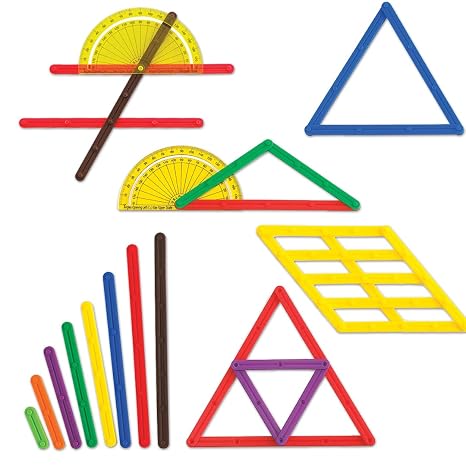 LEARNING ADVANTAGE GeoStix Basic Set, 80 Construction Sticks