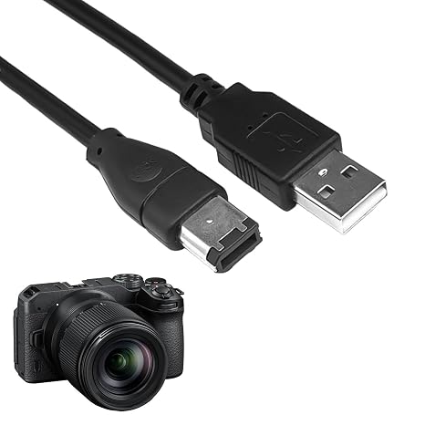 1.8M FireWire to USB Adapter Cable,IEEE 1394 6-Pin Male to USB 2.0 Male Converter,Suitable for Printer/Camera/Hard Drive,Data Transfer 400Mbps