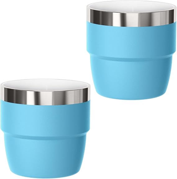 4 oz Small Espresso Cup, Ceramic-Lined 18/8 Stainless Steel