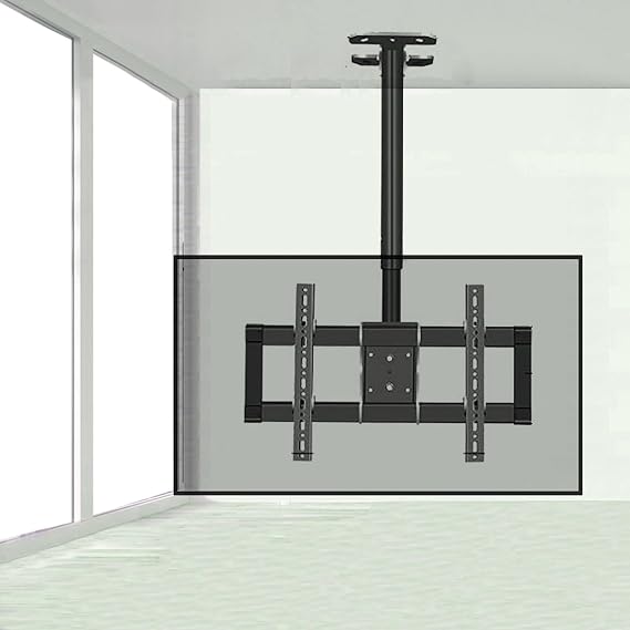 Ceiling TV Mount Stand - Tv Wall Mount,Height Adjustment TV Stand,Telescopic Lift TV Stand With Cable Management,For 39-90 Inch TV,5 To -25° Pitch Angle Adjustment,Easy To Ins,Can Rotate 360°