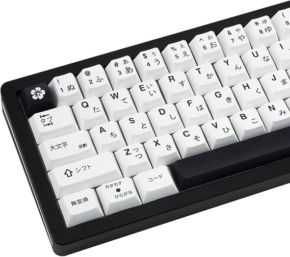 Minimalist Black and White Japanese Keycap Set - PBT Keycaps