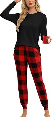 KFUBUO Womens Pajama Sets Long Sleeve Sleepwear and Jogger 2 Piece Lounge Set