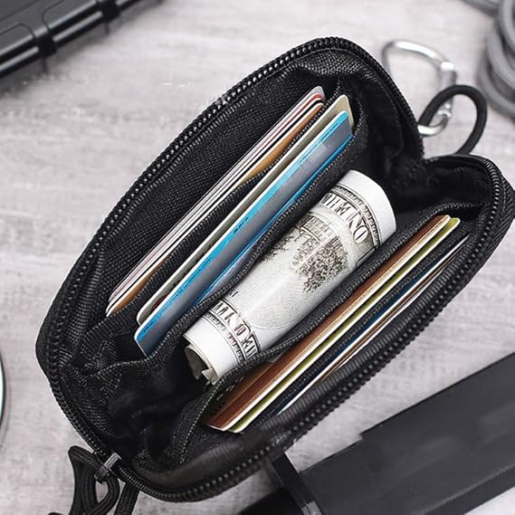 Wallet Waterproof Travel Wallet Small Dry Key Case Bag Waterproof Holder Pouch For Car Key Fob Credit Card Waterproof Wallet with Zip Fabric-Car Key Pouch Cards Bag Water Resistant with Key Ring