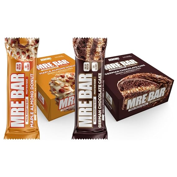MRE BAR Bundle - Maple Almond Donut & German Chocolate Cake, Protein Bar Bundle