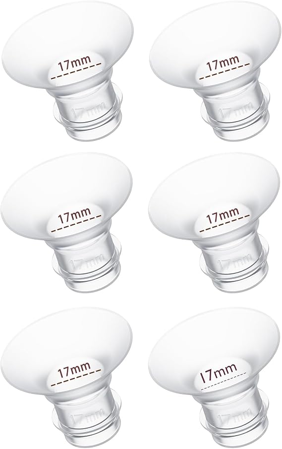 Flange Inserts for Breast Pumps & Accessories Flange Sizing Kit Compatible with Momcozy Breast Pump Flange Insert Lansinoh/Spectra/Haakaa/Nullie/Medela Breast Pump Electrical (17mm 6PCS)