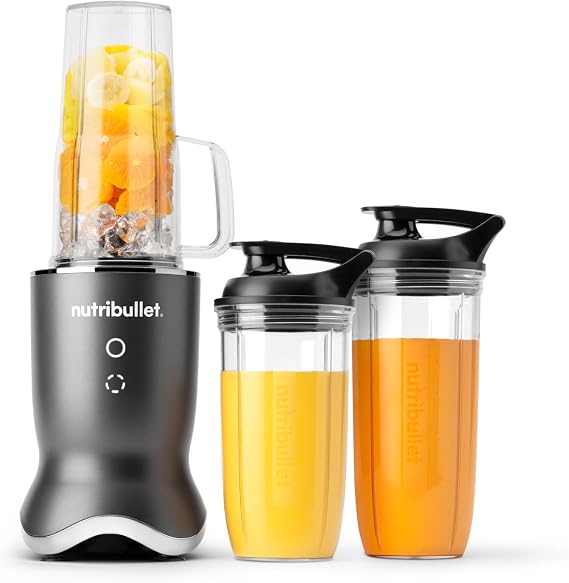 nutribullet Ultra Personal Blender, 1200W, for Smoothies Shakes & Protein - Quietest Single-Serve Blender with Titanium Coated Blades, 3 BPA-Free Cups (32oz + 24oz), To-Go Lids, Dishwasher Safe, Gray