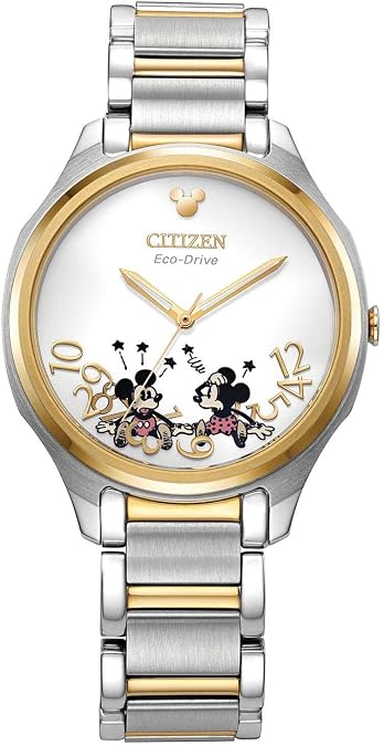 CITIZEN Ladies' Eco-Drive Mickey & Minnie 35mm Stainless Steel EM0754-59W