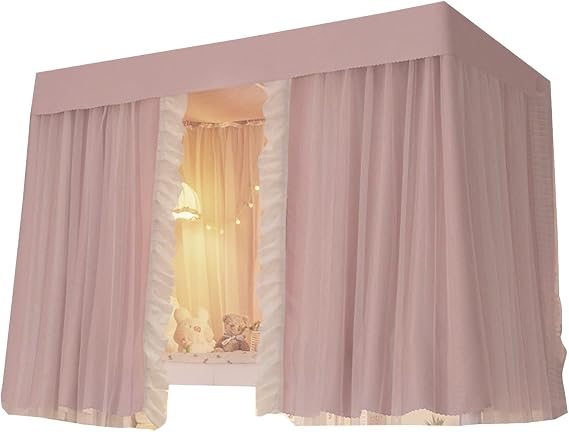 Bunk Bed Curtains with Full Enclosure, Matching Blackout Curtains Dustproof Breathable Single Elegant Loft Bed Curtains, Privacy Dustproof Bunk Bed Tent(Curtain*1,1.2M_B+Yarn)