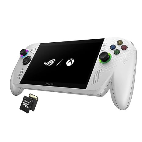ASUS ROG Ally 7 120Hz FHD Gaming Handheld, Ryzen Z1 Extreme, 16GB RAM, 512GB SSD, Touchscreen Portable Game Console, with 128GB MicroSD Card, White